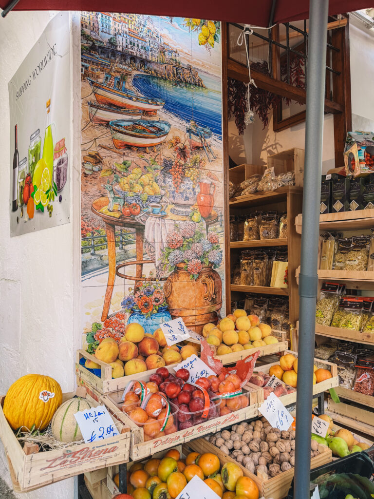 Amalfi Coast souvenir clothing and gift shop in Italy